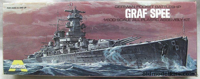 Aurora 1/600 Admiral Graf Spee Pocket Battleship, 709-130 plastic model kit